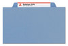 A Picture of product SMD-14001 Smead™ Colored Top Tab Classification Folders with SafeSHIELD® Coated Fasteners Six 2" Expansion, 2 Dividers, Letter Size, Blue Exterior, 10/Box