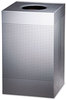 A Picture of product RCP-SC18EPLSM Rubbermaid® Commercial Designer Line™ Silhouettes Waste Receptacle,  Steel, 29gal, Silver Metallic