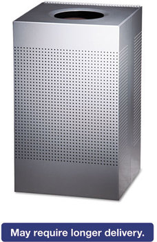Rubbermaid® Commercial Designer Line™ Silhouettes Waste Receptacle,  Steel, 29gal, Silver Metallic