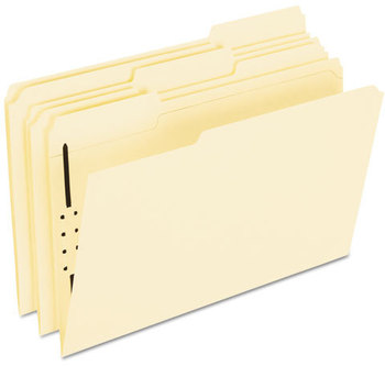 Pendaflex® Manila Folders with Fasteners,  1 Fasteners, 1/3 Cut Tabs, Legal, Manila, 50/Box