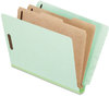 A Picture of product PFX-23224 Pendaflex® End Tab Classification Folders 2.5" Expansion, 2 Dividers, 6 Fasteners, Letter Size, Pale Green Exterior, 10/Box