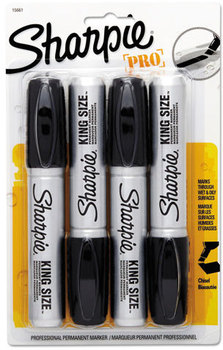Sharpie® King Size™ Permanent Marker,  Black, 4/Pack