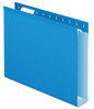 A Picture of product PFX-4152X2BLU Pendaflex® Extra Capacity Reinforced Hanging File Folders with Box Bottom 2" Letter Size, 1/5-Cut Tabs, Blue, 25/Box