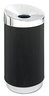 A Picture of product SAF-9799BL Safco® At-Your-Disposal® Vertex Receptacle,  Round, Polyethylene, 38gal, Black/Chrome
