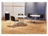A Picture of product SAF-9799BL Safco® At-Your-Disposal® Vertex Receptacle,  Round, Polyethylene, 38gal, Black/Chrome