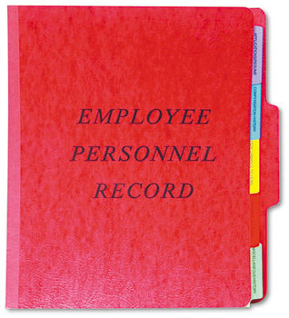 Pendaflex® Personnel Folders,  1/3 Cut Top Tab, Letter, Red