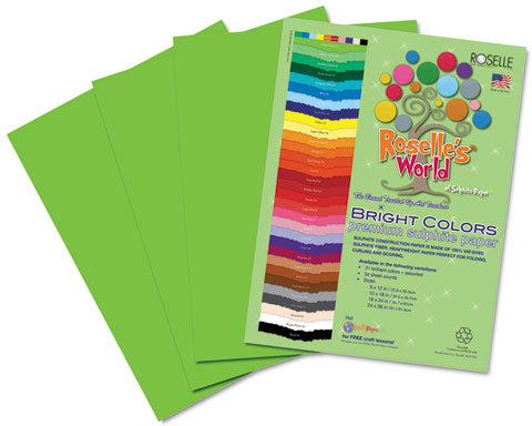 BRIGHT COLORS SULPHITE CONSTRUCTION PAPER by Roselle RLP75802