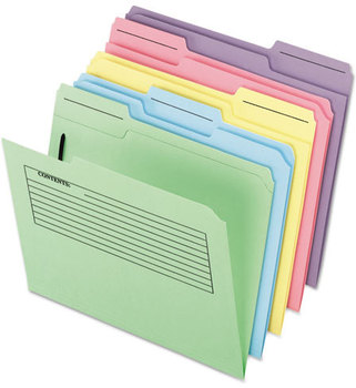 Pendaflex® Printed Notes Fastener Folder 1 Letter Size, Assorted Colors, 30/Pack