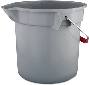 Rubbermaid® Commercial Brute® Round Bucket with Graduations. 14 qt. Gray.