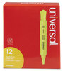 A Picture of product UNV-08861 Universal™ Desk Highlighters Fluorescent Yellow Ink, Chisel Tip, Barrel, Dozen