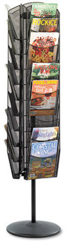 Safco® Onyx™ Mesh Rotating Magazine Display 30 Compartments, 16.5w x 16.5d 66h, Black