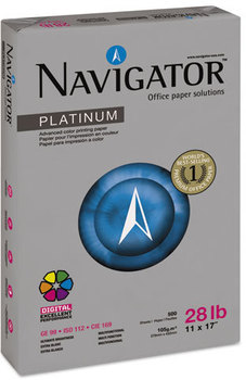 Navigator® Platinum Paper,  99 Brightness, 28lb, 11 x 17, White, 2500/Carton
