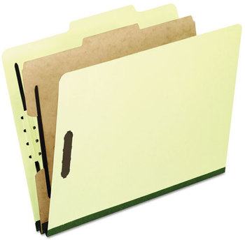 Pendaflex® Four-, Six-, and Eight-Section Pressboard Classification Folders,  Legal, Light Green, 10/Box