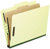 A Picture of product PFX-2157G Pendaflex® Four-, Six-, and Eight-Section Pressboard Classification Folders,  Legal, Light Green, 10/Box