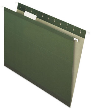 Pendaflex® Earthwise® 100% Recycled Colored Hanging File Folders,  1/5 Tab, Letter, Green, 25/Box