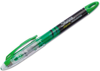 Sharpie® Liquid Pen Style Highlighters,  Chisel Tip, Fluorescent Green, Dozen