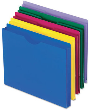 Pendaflex® Poly File Jackets Straight Tab, Letter Size, Assorted Colors, 10/Pack