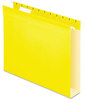 A Picture of product PFX-4152X2YEL Pendaflex® Extra Capacity Reinforced Hanging File Folders with Box Bottom 2" Letter Size, 1/5-Cut Tabs, Yellow, 25/Box