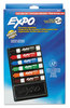 A Picture of product SAN-80556 EXPO® Low-Odor Dry Erase Marker and Organizer Kit,  Chisel Tip, Assorted, 6/Set