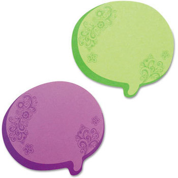 Redi-Tag® Thought Bubble Notes,  2 3/4 x 3, Neon Green, 75-Sheet Pads, 2/Set