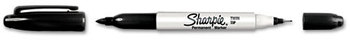 Sharpie® Twin-Tip Permanent Marker,  Fine/Ultra Fine, Black