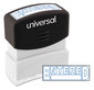 A Picture of product UNV-10052 Universal® Pre-Inked One-Color Stamp Message ENTERED, Blue