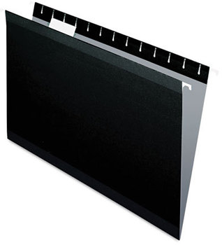 Pendaflex® Colored Reinforced Hanging Folders Legal Size, 1/5-Cut Tabs, Black, 25/Box