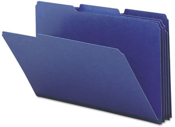 Smead™ Expanding Recycled Heavy Pressboard Folders 1/3-Cut Tabs: Assorted, Legal Size, 1" Expansion, Dark Blue, 25/Box