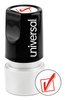 A Picture of product UNV-10075 Universal® Pre-Inked One-Color Round Stamp Message CHECK MARK, Pre-Inked/Re-Inkable, Red