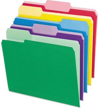 Pendaflex® File Folders With Erasable Tabs,  1/3 Cut Top Tab, Letter, Assorted, 30/Pack