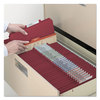 A Picture of product SMD-13703 Smead™ Colored Top Tab Classification Folders with SafeSHIELD® Coated Fasteners Four 2" Expansion, 1 Divider, Letter Size, Red Exterior, 10/Box