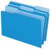 A Picture of product PFX-15313BLU Pendaflex® Colored File Folders 1/3-Cut Tabs: Assorted, Legal Size, Blue/Light Blue, 100/Box