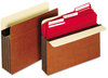 A Picture of product PFX-C1535GHD Pendaflex® Heavy-Duty File Pockets,  Extra Wide, Strt. Cut, 5 1/4" Exp. Ltr, Redrope, 10/Box