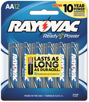 Rayovac® Alkaline Batteries,  AA, 12/Pack