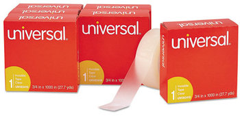 Universal® Invisible Tape 1" Core, 0.75" x 83.33 ft, Clear, 6/Pack