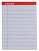 A Picture of product UNV-35884 Universal® Colored Perforated Ruled Writing Pads Wide/Legal Rule, 50 Orchid 8.5 x 11 Sheets, Dozen