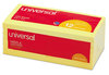 A Picture of product UNV-35668 Universal® Self-Stick Note Pads 3" x Yellow, 100 Sheets/Pad, 12 Pads/Pack