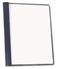 A Picture of product UNV-57122 Universal® Clear Front Report Cover with Prong Fasteners Fastener, 0.5" Capacity, 8.5 x 11, Clear/Dark Blue, 25/Box