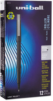 uni-ball® Stick Roller Ball Pen,  Black Ink, Micro, Dozen