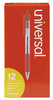 A Picture of product UNV-15532 Universal™ Comfort Grip® Clear Barrel Retractable Ballpoint Pen Medium 1 mm, Red Ink, Clear/Red Dozen