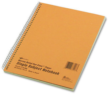 National® Single-Subject Wirebound Notebooks,  Narrow/Margin Rule, 8 x 10, Green, 80 Sheets