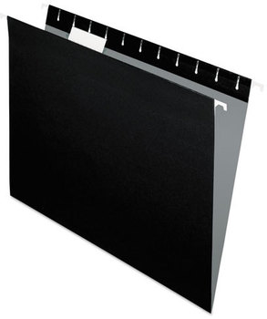 Pendaflex® Essentials™ Colored Hanging Folders,  1/5 Tab, Letter, Black, 25/Box