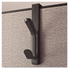 A Picture of product UNV-08607 Universal® Deluxe Recycled Plastic Cubicle Coat Hook Double Charcoal