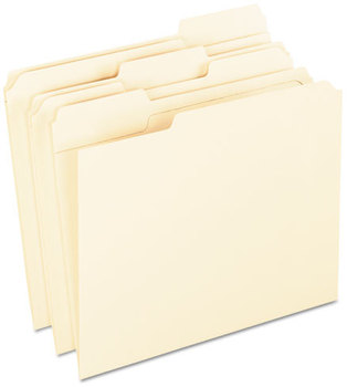 Pendaflex® Reinforced Top File Folders,  11 point Kraft, 1/3 Cut, Letter, 100/Box