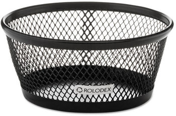 Rolodex™ Mesh Jumbo Clip Dish,  Wire Mesh, 4 3/8" Diameter x 2" , Black