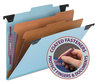 A Picture of product SMD-65115 Smead™ FasTab® Hanging Pressboard Classification Folders 2 Dividers, Letter Size, Blue