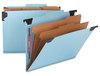 A Picture of product SMD-65115 Smead™ FasTab® Hanging Pressboard Classification Folders 2 Dividers, Letter Size, Blue