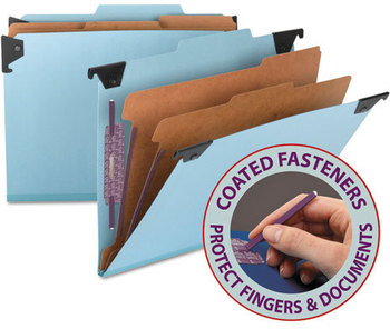 Smead™ FasTab® Hanging Pressboard Classification Folders 2 Dividers, Letter Size, Blue