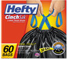 A Picture of product RFP-AE83660 Hefty® Cinch Sak® Tall Kitchen & Trash Bags,  30 gal, Black, 60/Box, 3/Carton