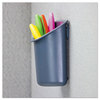 A Picture of product UNV-08193 Universal® Deluxe Recycled Plastic Cubicle Pencil Cup 4.25 x 2.5 5, Wall Mount, Charcoal